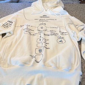 Swarovski White Graphic Hoodie